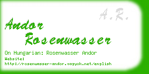 andor rosenwasser business card